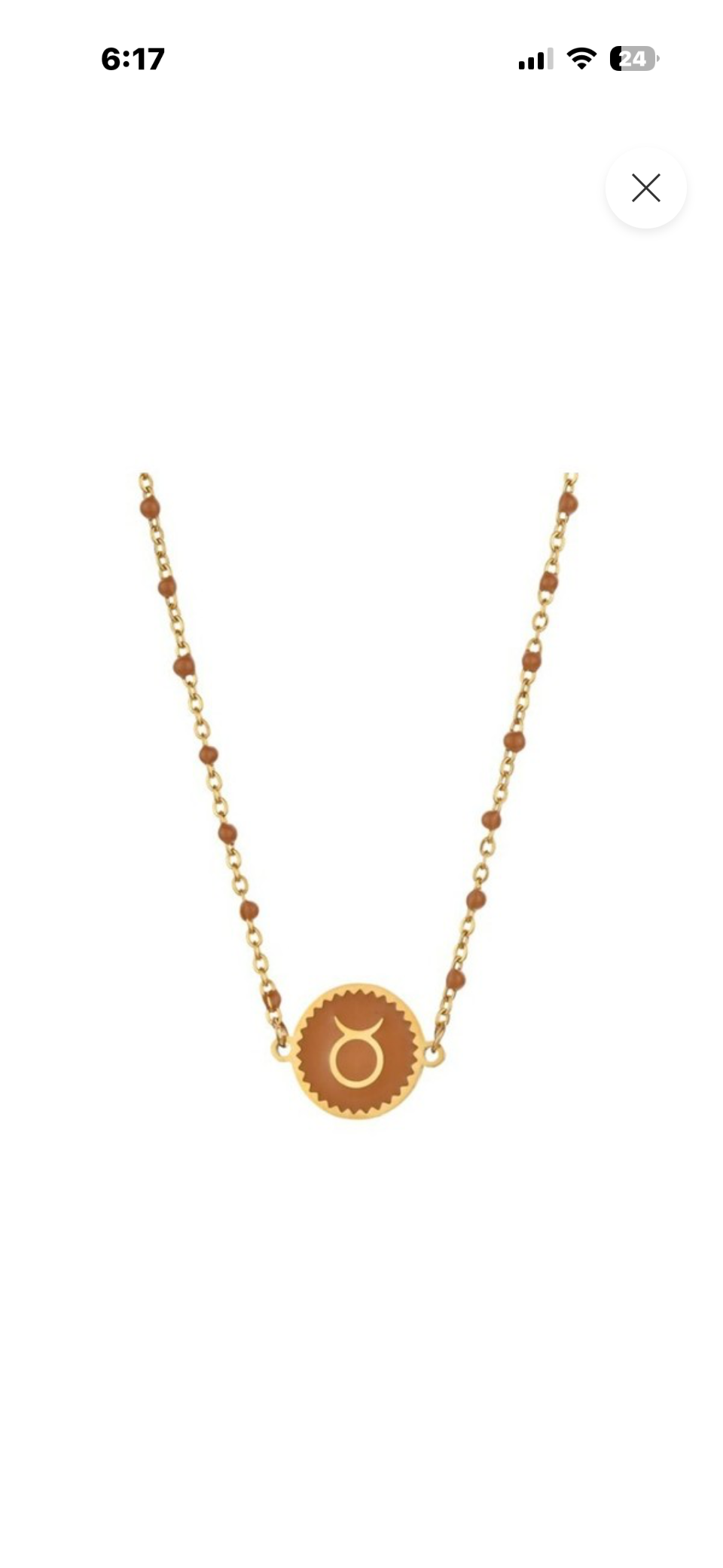 Taurus Stainless Steel Gold plated zodiac necklace