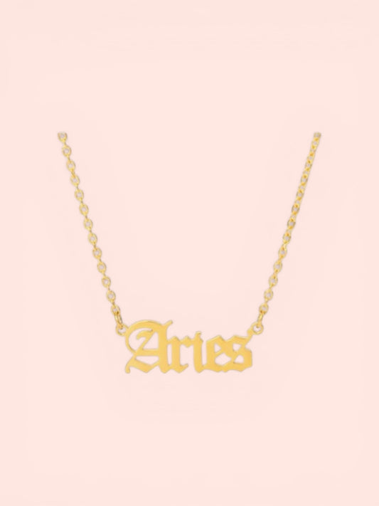 Aries 14K Gold Plated Stainless Steel Zodiac necklace