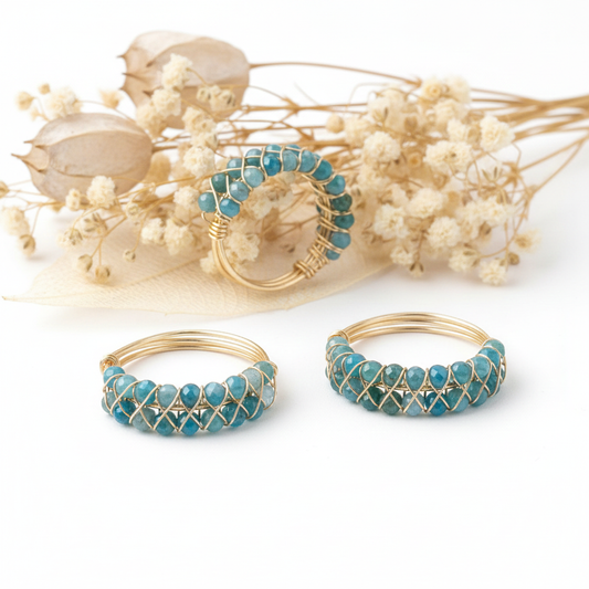 Blue Apatite Stone Ring